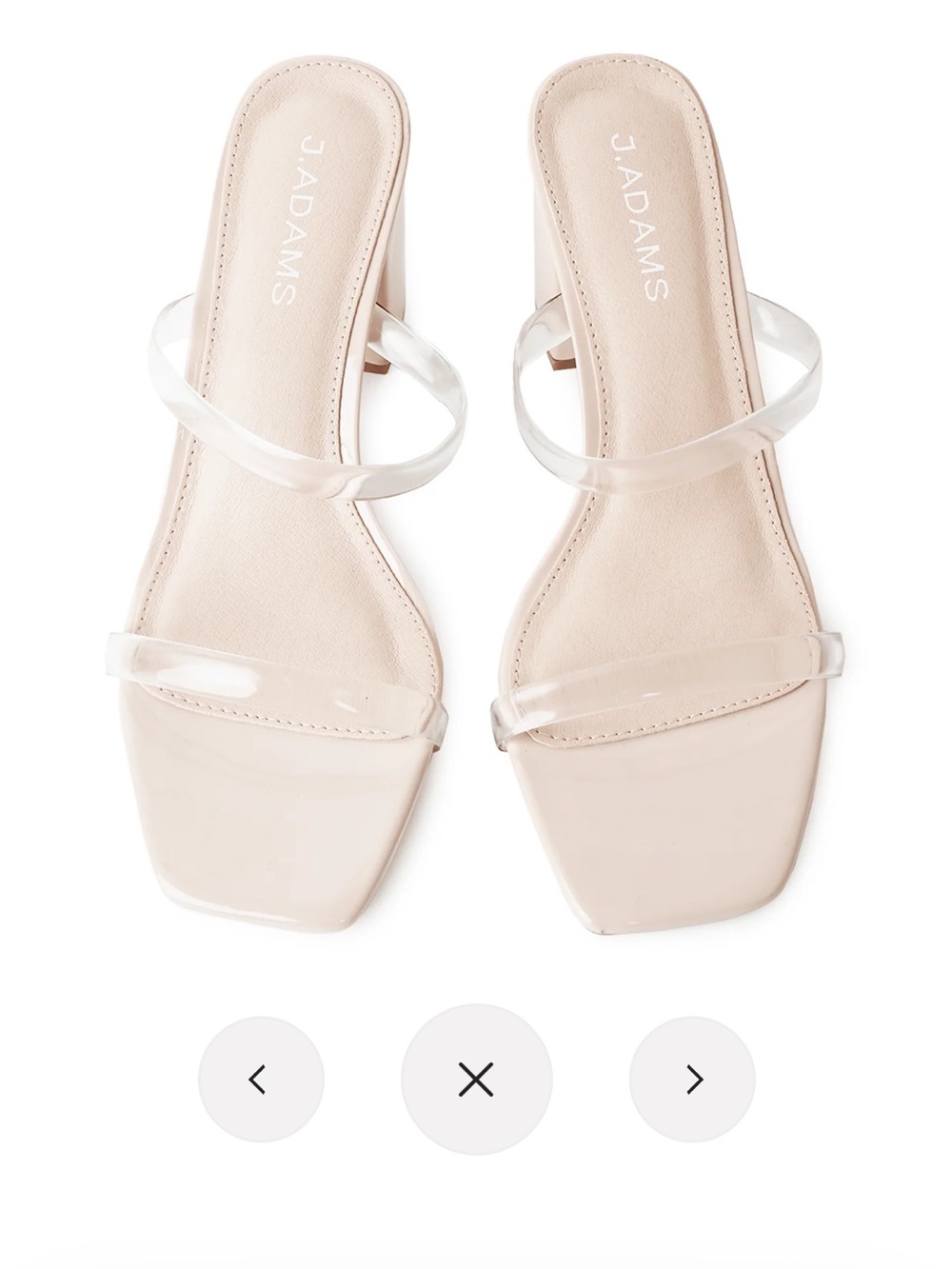 Adams Beige Nude Slide Mules with Clear Straps